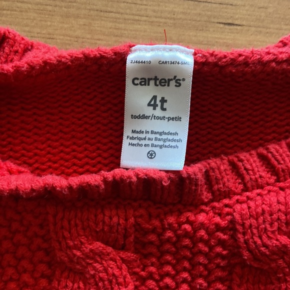 Carter’s Red Sweater Dress 4T - Picture 2 of 6